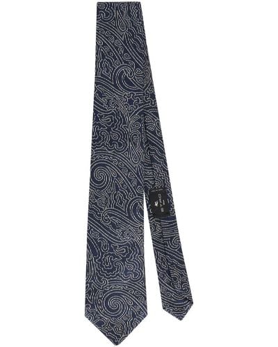 Etro Cravate en soie à imprimé cachemire - Bleu