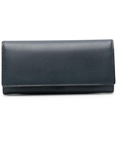 Valextra Continental Leather Wallet - Gray