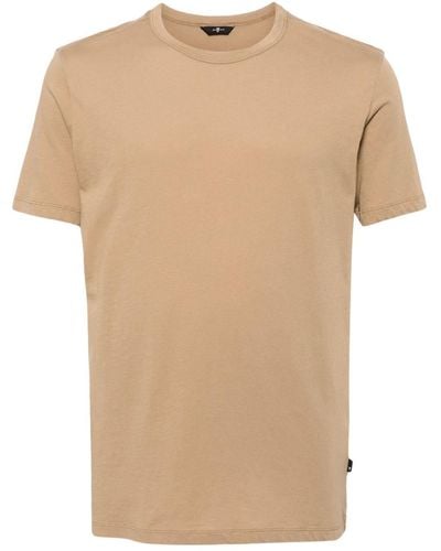 7 For All Mankind Cotton Crew-neck T-shirt - Natural