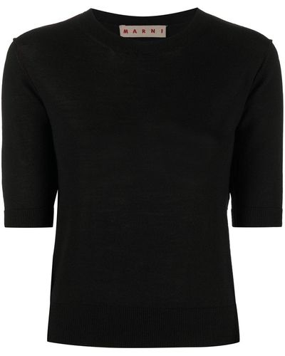 Marni Crew Neck Knitted Top - Black