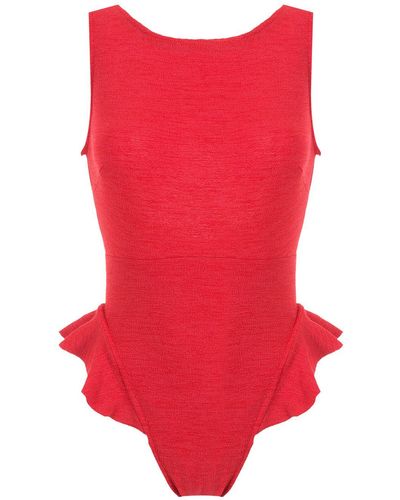 Clube Bossa Goya Ruffle-trimmed Swimsuit - Red