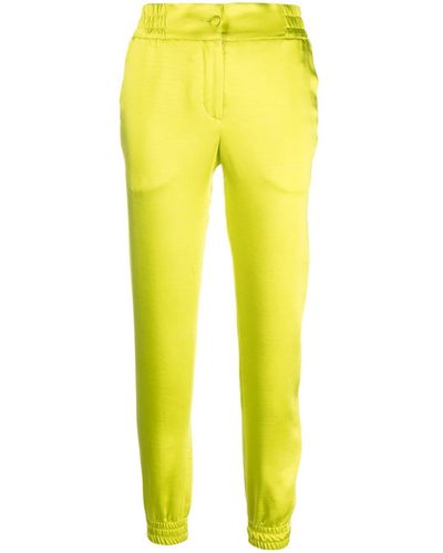 Philipp Plein Pantalon de jogging fuselé à fini satiné - Jaune