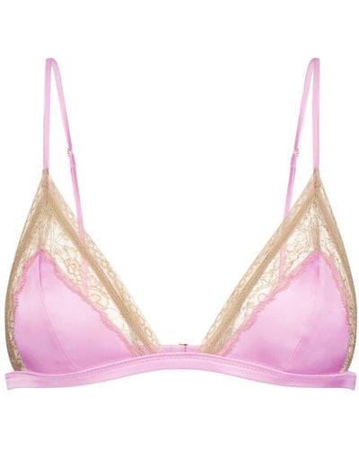 Kiki de Montparnasse Tiered Lace-trim Bra - Pink