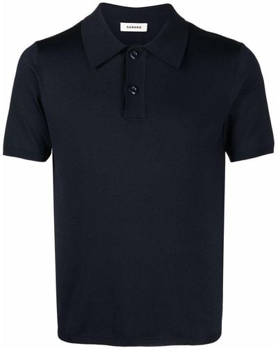 Sandro Short-sleeve Pointed-collar Polo Shirt - Blue