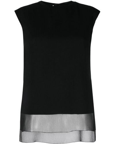 Undercover Pussy-bow Sleeveless Blouse - Black