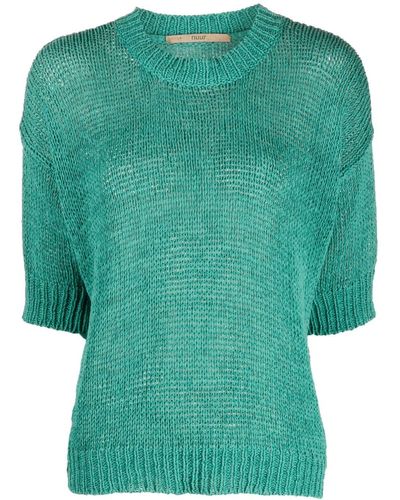 Nuur Round-neck Knitted Top - Green