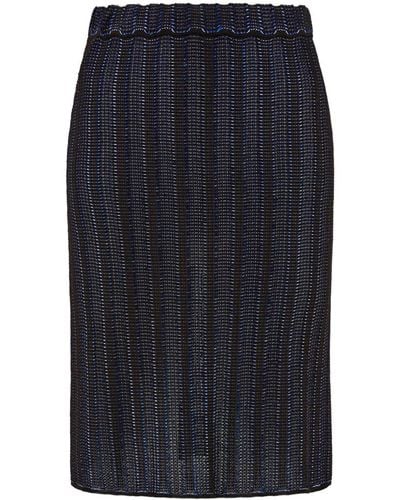 Ferragamo Knitted Micro-jacquard Miniskirt - Blue
