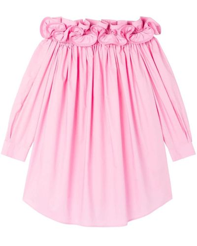 AZ FACTORY Theodora Ruffle-trim Cotton Minidress - Pink