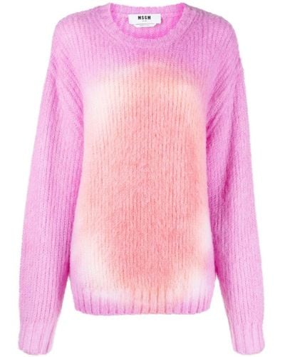 MSGM Tie-dye Ribbed Sweater - Pink