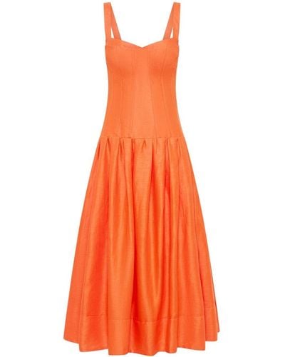 Nicholas Makenna Linen Dress - Orange