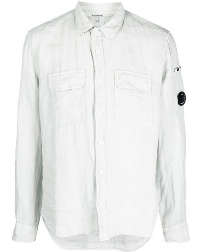C.P. Company Logo-patch Linen Shirt - White