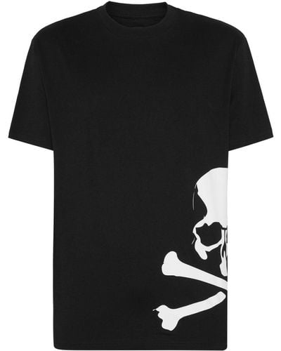 Philipp Plein Skull & Bones Cotton T-shirt - Black