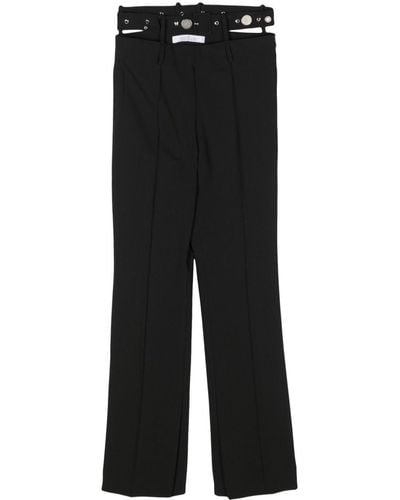 ROKH Belted Flared Trousers - Black