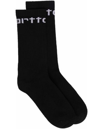 Carhartt Logo-intarsia Socks - Black