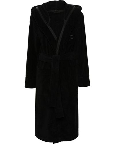 Tom Ford Hooded cotton bath robe - Noir