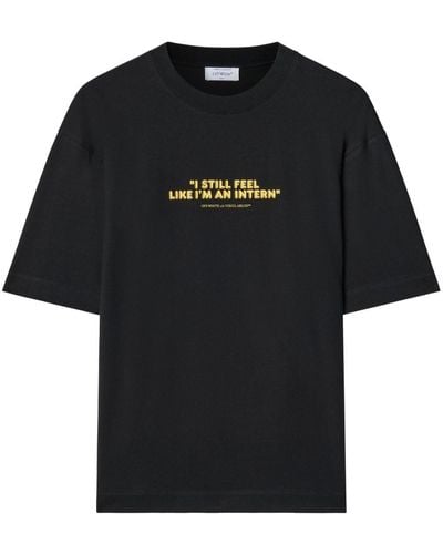 Off-White c/o Virgil Abloh T-shirt Met Print - Zwart