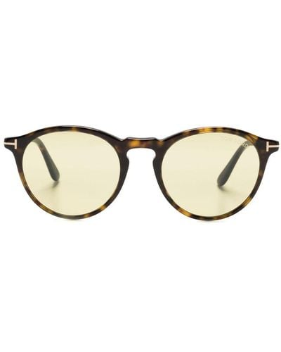 Tom Ford Arele Tortoiseshell Pantos-frame Sunglasses - Natural