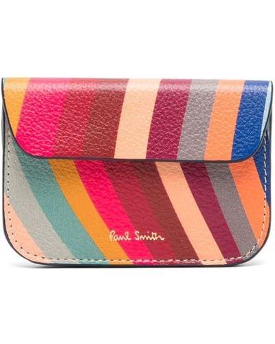 Paul Smith Striped Leather Wallet - Pink