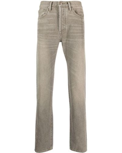 Tom Ford Slim-fit Jeans Met Logopatch - Grijs