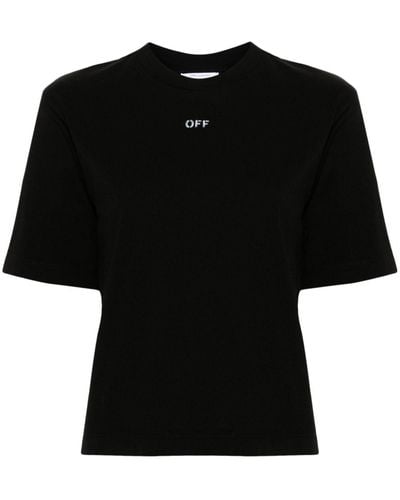Off-White c/o Virgil Abloh T-Shirt mit Pfeilstickerei - Schwarz