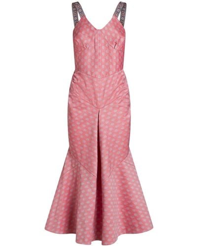 Etro Jacquard-Kleid mit Blumen - Pink