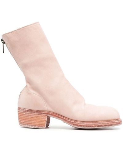 Guidi Zip-up Leather Boots - Pink