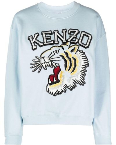 KENZO Sweatshirt mit Varsity Jungle Tiger-Stickerei - Grau