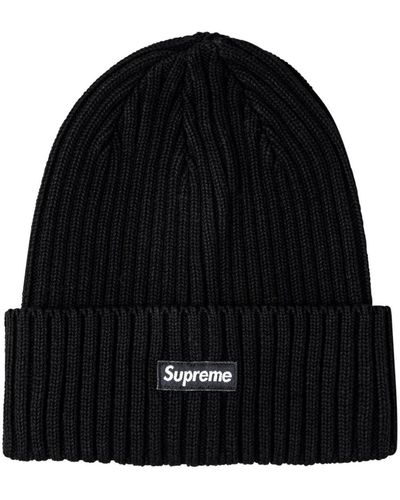 Supreme Overdyed Ribbed Knit Beanie - Black