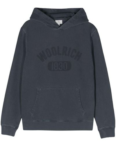 Woolrich Logo-print Cotton Hoodie - Blue