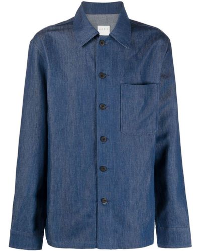 Sandro Chemise en jean à patch logo - Bleu