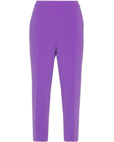 Theory Slim-fit Cropped Crepe Pants - Purple