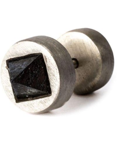 Parts Of 4 Crystal-pyramid Stud Earring - Metallic