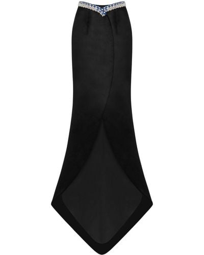 Moschino Crystal-embellished Long Skirt - Black