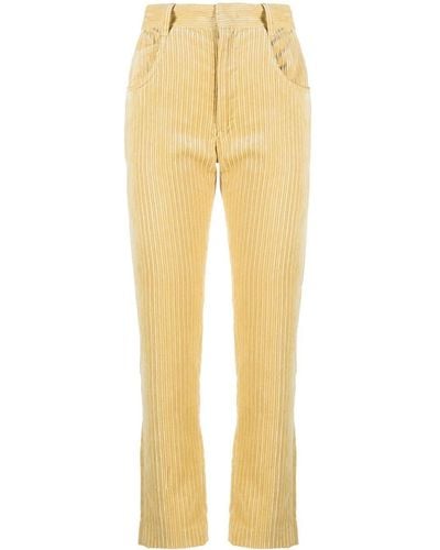 Isabel Marant Tilorsya Corduroy Straight Trousers - Yellow