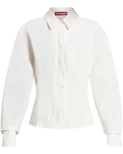 STAUD Ophelia Pintuck-detail Shirt - White