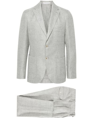 Eleventy Interwoven Mélange Suit - Grey