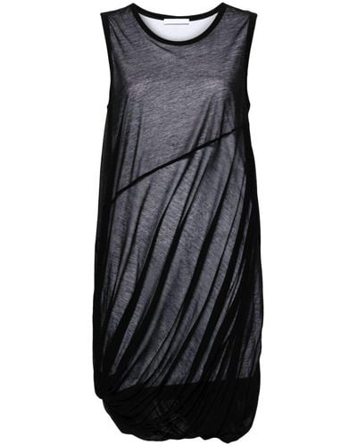 Helmut Lang Bubble Sheer-overlay Dress - Black
