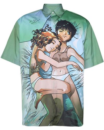 Vetements Hemd mit Anime-Print - Grün