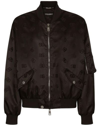 Dolce & Gabbana ロゴタグ ボンバージャケット - ブラック