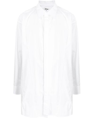 Sulvam Oversized-Hemd mit abgerundetem Saum - Weiß