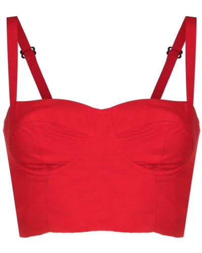 Osklen Cropped Sleeveless Corset Top - Red