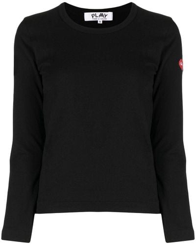 COMME DES GARÇONS PLAY Logo-patch Long-sleeve T-shirt - Black