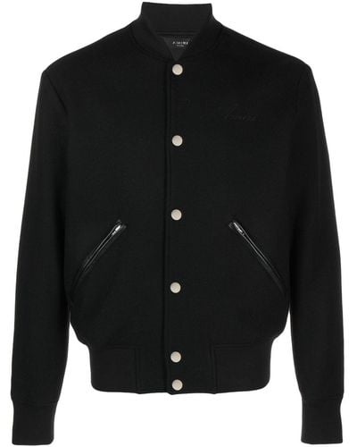 Amiri Cropped Varsity Jacket - Black