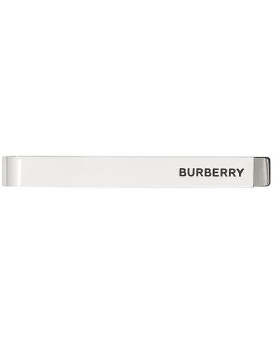 Burberry Cravate à détail logo - Métallisé