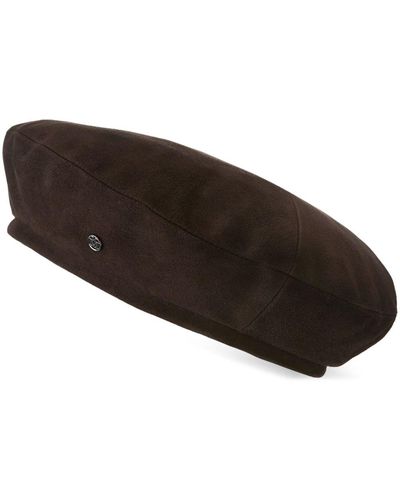 Maison Michel New Billy Baret Met Logo - Bruin