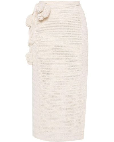 Magda Butrym Crochet Midi Skirt - White