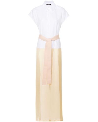 Fabiana Filippi Vestido largo con diseño colour block - Blanco