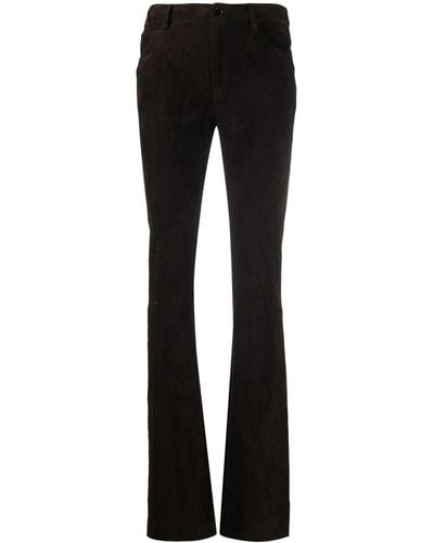 DROMe Flared Suede Trousers - Black