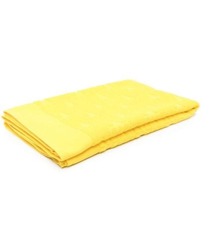 Moschino Jacquard-logo Cotton Beach Towel - Yellow