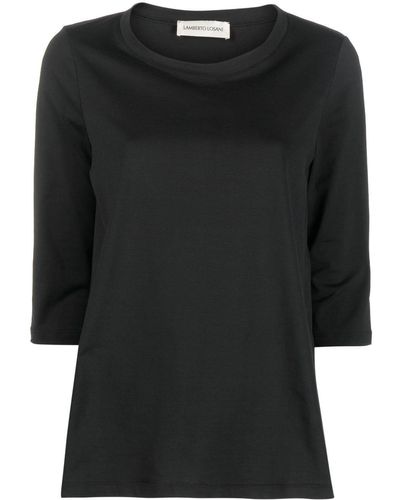 Lamberto Losani Round-neck Cotton T-shirt - Black